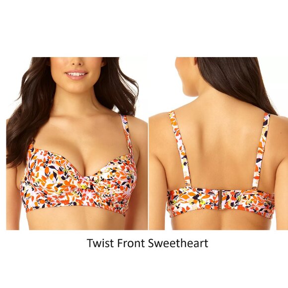NWT Anne Cole Women's Assorted Bikini Top Multicolor Size XS-18W $80 12HL248 - Picture 3 of 10